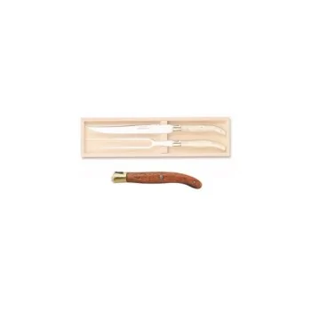 Claude Dozorme Laguiole Premium 2-Piece Carving Set – Exotic Wood Handles, Gift Box (ML)