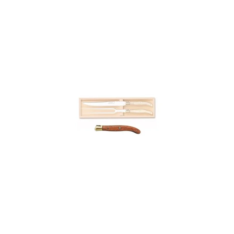 Claude Dozorme Laguiole Premium 2-Piece Carving Set – Exotic Wood Handles, Gift Box (ML)
