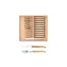 Claude Dozorme Laguiole Premium 12-Piece Set (6 Knives + 6 Forks) – Solid Olive Wood Handles