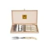 Claude Dozorme Laguiole Premium Fork Set of 6 – Natural Nacrine Inlay Handles