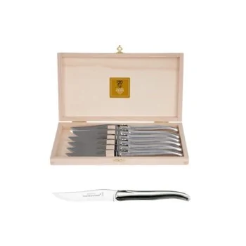 Claude Dozorme Laguiole Premium Steak Knife Set of 6 – Solid Olive Wood Handles, Artisan Craftsmanship