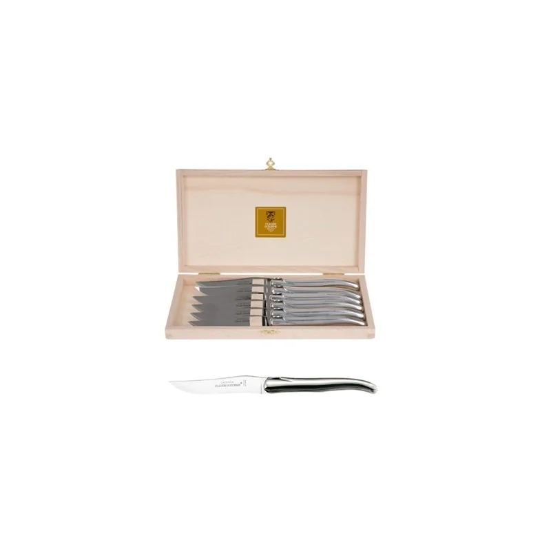 Claude Dozorme Laguiole Premium Steak Knife Set of 6 – Solid Olive Wood Handles, Artisan Craftsmanship