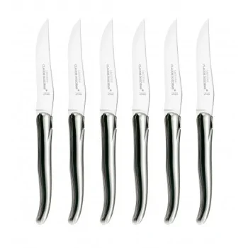 Claude Dozorme Laguiole Premium Steak Knife Set of 6 – Solid Olive Wood Handles, Artisan Craftsmanship