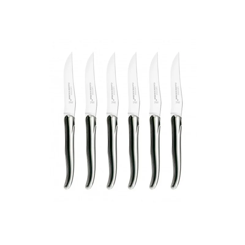Claude Dozorme Laguiole Premium Steak Knife Set of 6 – Solid Olive Wood Handles, Artisan Craftsmanship