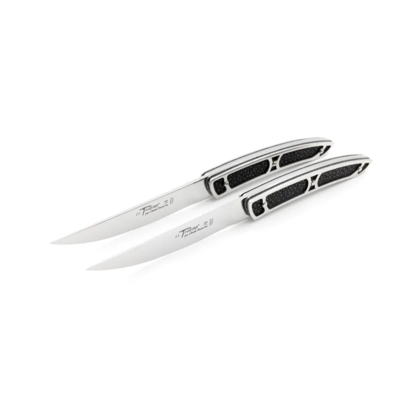 Claude Dozorme Thiers Premium Table Knife – Black Galuchat Handle, Classic Style Claude Dozorme Thiers Premium Table Knife – Black Galuchat Handle, Classic Style