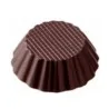 Polycarbonate Traditional Fluted Chocolate Cup Mold - 44 mm x 44 mm x 13 mm - 10 cavity - 19gr