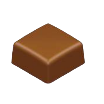 Polycarbonate Smooth Square Chocolate Praline Mold - 37.6 mm x 37.6 mm x h 10.65 mm - 15.5gr - 24 Cavity