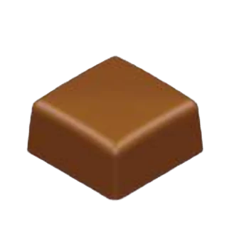 Polycarbonate Smooth Square Chocolate Praline Mold - 37.6 mm x 37.6 mm x h 10.65 mm - 15.5gr - 24 Cavity