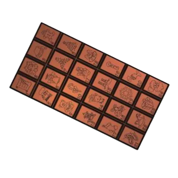 Polycarbonate Advent Calendar Chocolate Bar Mold - 156 mm x 80 mm x h 8 mm - 3 cavity - 110gr