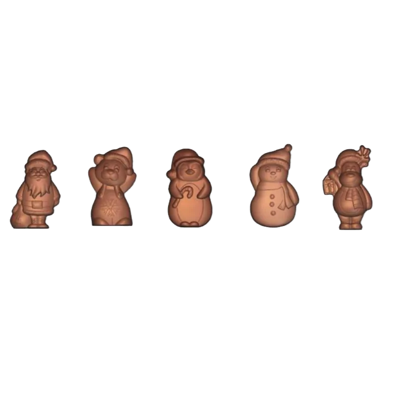 Polycarbonate Mixed Christmas Subjects Chocolate Mold - 10 cavity - 5gr