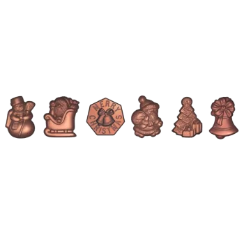 Polycarbonate Mixed Christmas Subjects Chocolate Mold - 24 cavity - 5.8gr