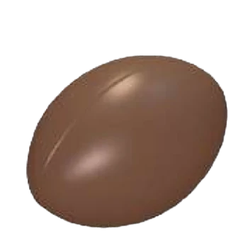 Polycarbonate Chocolate Rugby Ball Mold - 31 mm x 23.5 mm x h 11.7 mm - 45 cavity - 5gr