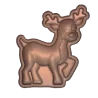 Polycarbonate Chocolate Reindeer Mold - 80 mm x 69.9 mm x h 10.7mm - 3 cavity - 20gr