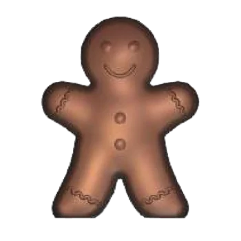 Polycarbonate Chocolate Gingerbread Man Mold - 125 mm x 97.7 mm