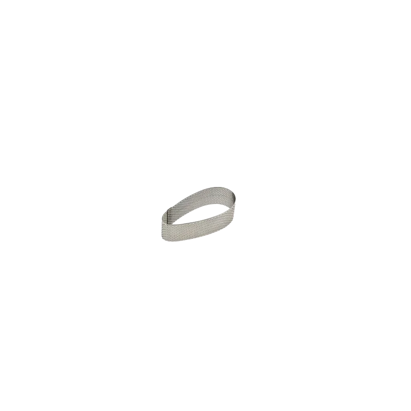 Stainless Steel Perforated Petal Shape Tart Ring - 100 mm x 45 mm x h 30 mm Stainless Steel Perforated Petal Shape Tart Ring - 100 mm x 45 mm x h 30 mm