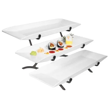 Cal-Mil Black Riser W/ 3 Long Melamine Plates