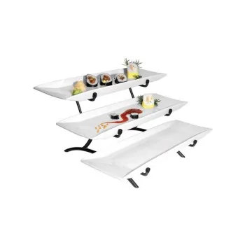 Cal-Mil 3 Level Long Platter Tier - Black