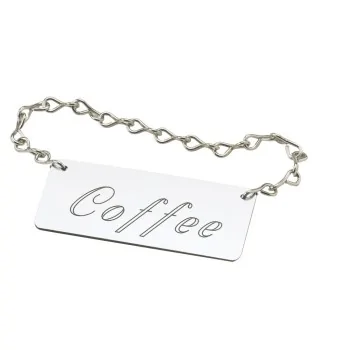 Cal-Mil Urn Chain Sign Coffee - Silver