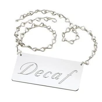 Cal-Mil Urn Chain Sign Decaf - Silver