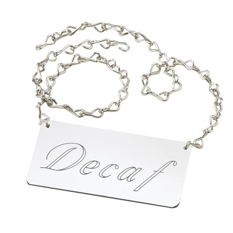 Cal-Mil Urn Chain Sign Decaf - Silver