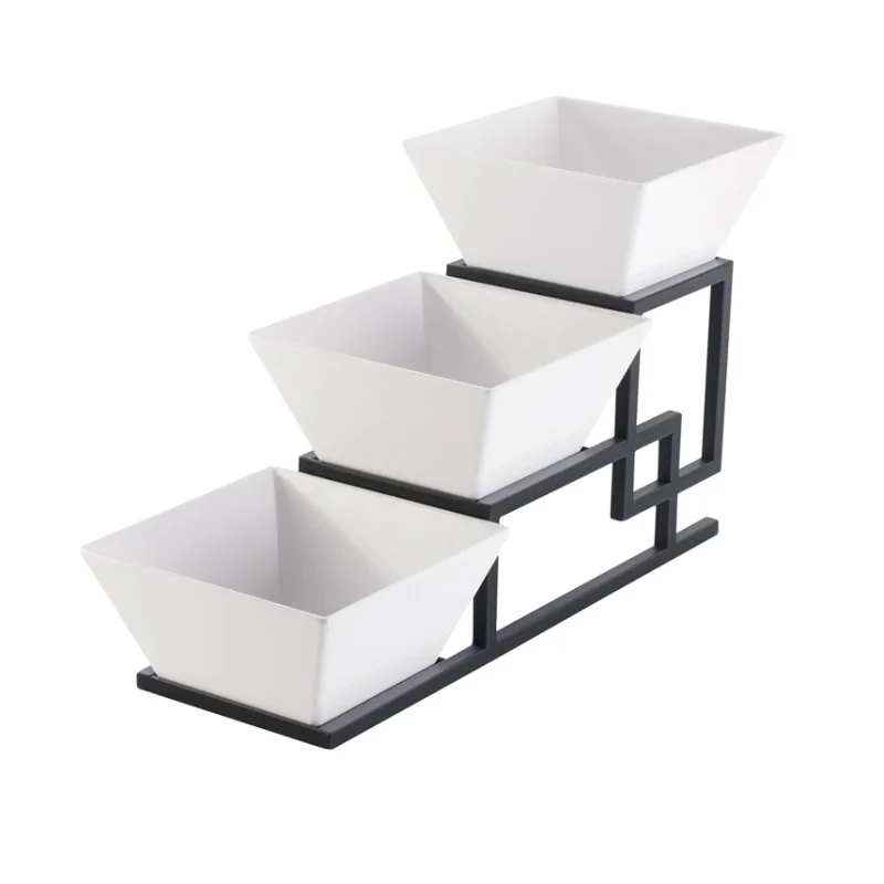 Cal-Mil 3 Step Square Bowl Dispenser Black Cal-Mil 3 Step Square Bowl Dispenser Black