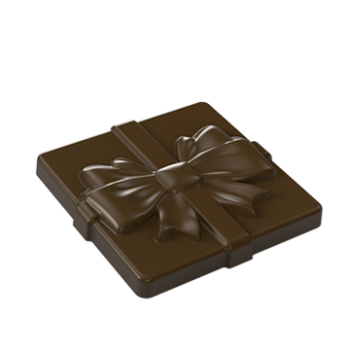 Polycarbonate Wrapped Gift Box Top Chocolate Mold - 28 Cavity - 3gr - 30 x 30 x h 5 mm