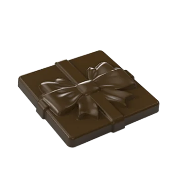 Polycarbonate Wrapped Gift Box Top Chocolate Mold - 28 Cavity - 3gr - 30 x 30 x h 5 mm