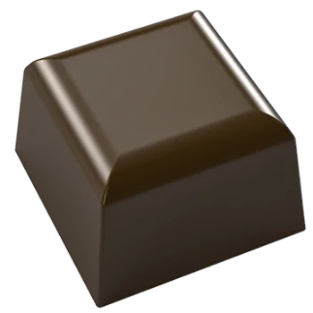 Polycarbonate Rounded Square Chocolate Praline Mold - 40 Cavity - 13gr - 27.5 x 27.5 x h 18 mm