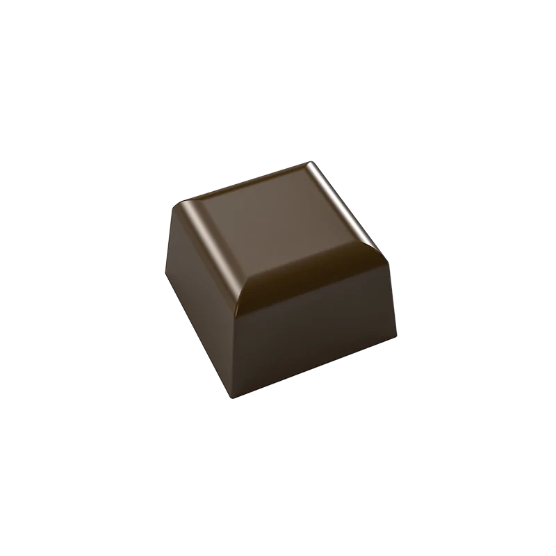 Polycarbonate Rounded Square Chocolate Praline Mold - 40 Cavity - 13gr - 27.5 x 27.5 x h 18 mm