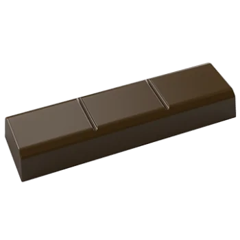 Polycarbonate Rounded Rectangular Chocolate Snack Bar Mold - 20 Cavity - 15gr - 70x 20 x h 10 mm