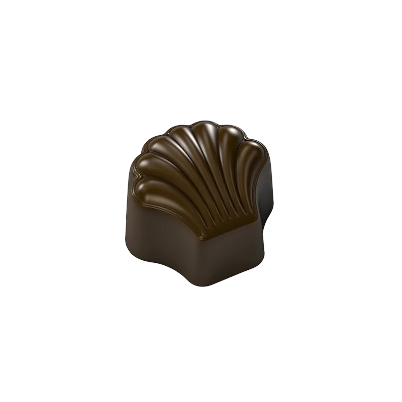 Polycarbonate Seashell Chocolate Mold - 28 Cavity - 12gr - 32.5 x 29.5 x 19 mm Polycarbonate Seashell Chocolate Mold - 28 Cavity - 12gr - 32.5 x 29.5 x 19 mm