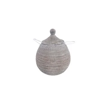 Elegant White Basket - Dia: 35 cm H: 45 cm