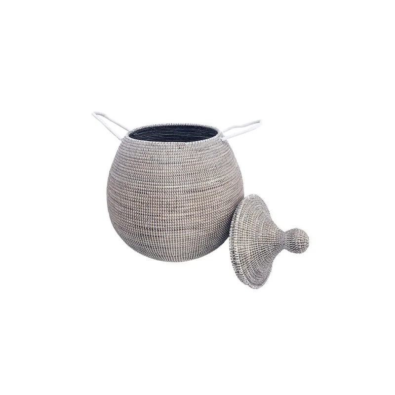 Elegant White Basket - Dia: 35 cm H: 45 cm Elegant White Basket - Dia: 35 cm H: 45 cm