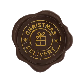 Belgian Chocolate Decoration - Christmas Delivery Wax Seal Stamp - Dark - 96 pcs