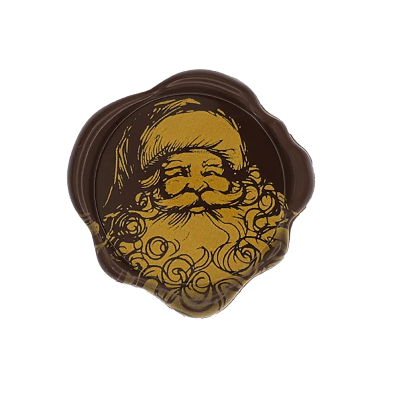 Belgian Chocolate Decoration - Classic Santa Wax Seal Stamp - Dark - 96 pcs Belgian Chocolate Decoration - Classic Santa Wax Seal Stamp - Dark - 96 pcs