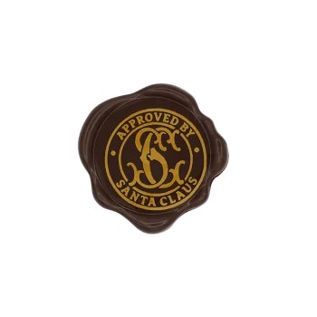 Belgian Chocolate Decoration - Santa Claus Wax Seal Stamp - Dark - 96 pcs