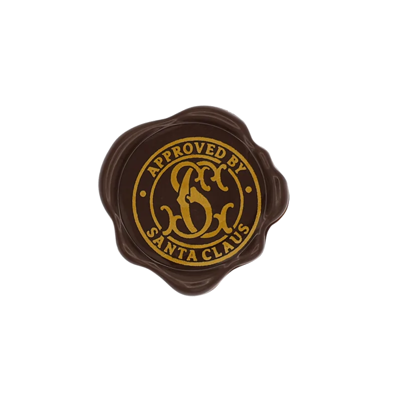 Belgian Chocolate Decoration - Santa Claus Wax Seal Stamp - Dark - 96 pcs