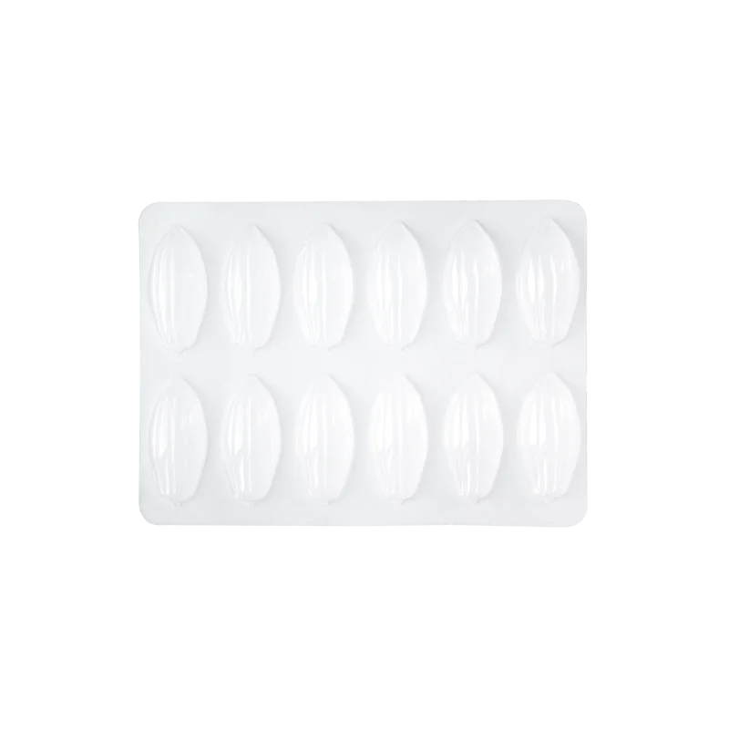 Plastic Cabosse Cacao Pod Molds - Blister Pack of 5 pcs - 55 mm x h 117 mm x d. 28.4 mm Plastic Cabosse Cacao Pod Molds - Blister Pack of 5 pcs - 55 mm x h 117 mm x d. 28.4 mm
