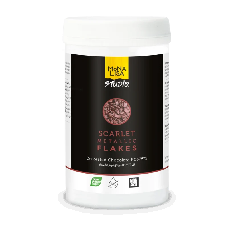 Edible Dessert Toppings - Scarlet Metalic Flakes - 350gr
