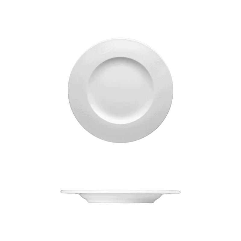 Fine White Porcelain Plate - Ecos Collection - 9 1/2" ( 24cm ) - set of 12