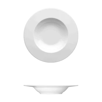 Fine White Porcelain Deep Plate - Ecos Collection - 9 7/8" ( 25cm ) - set of 12