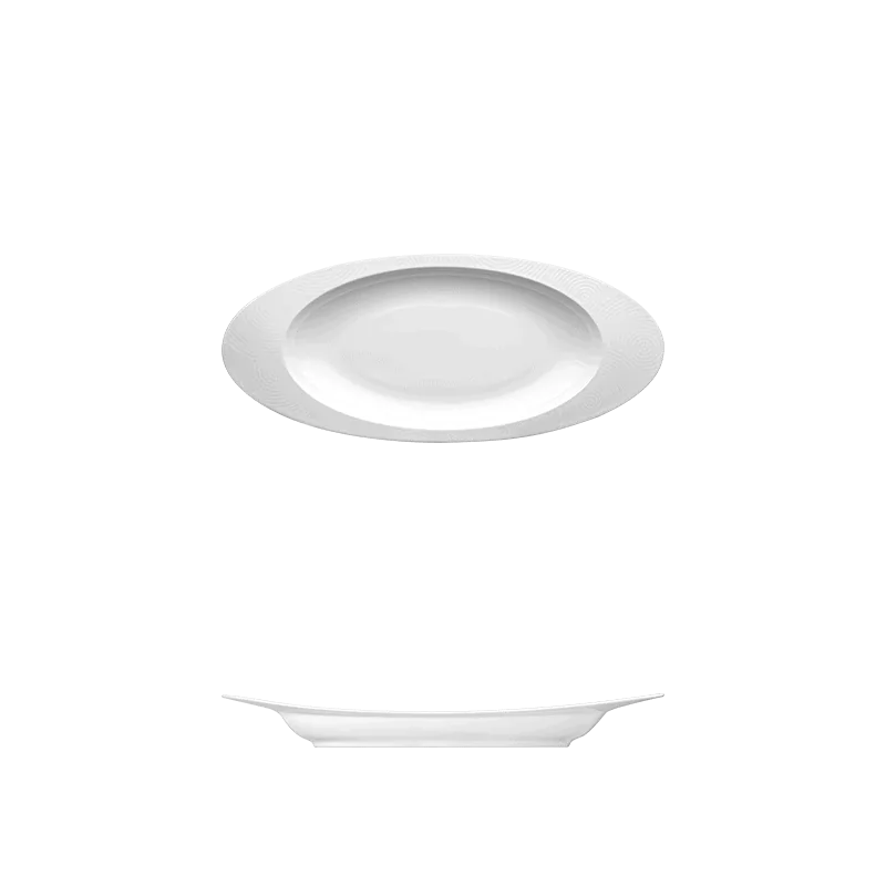 Fine White Porcelain Platter - Ecos Collection - 22 3/4" x 9 1/4" ( 57 x 24cm ) Fine White Porcelain Platter - Ecos Collection - 22 3/4" x 9 1/4" ( 57 x 24cm )