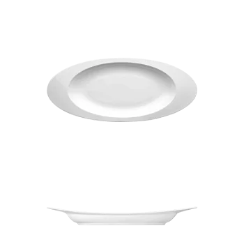 Fine White Porcelain Platter - Ecos Collection - 15 1/8" x 7 3/4" ( 38 x 20cm ) - set of 5