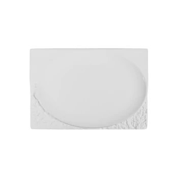 Fine White Porcelain Rectangular Oval Plate - Terra Collection - 10.6 x 7" - set of 4