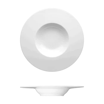Fine White Porcelain Deep Plate - Saturno Collection - 11 3/8" ( 29cm ) - set of 12