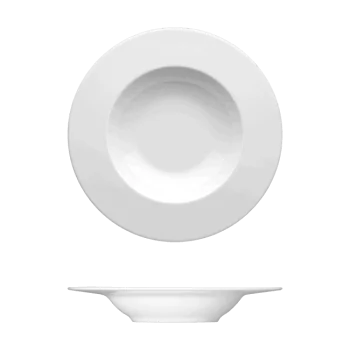 Fine White Porcelain Deep Plate - Saturno Collection - 9 7/8" ( 25cm ) - set of 12