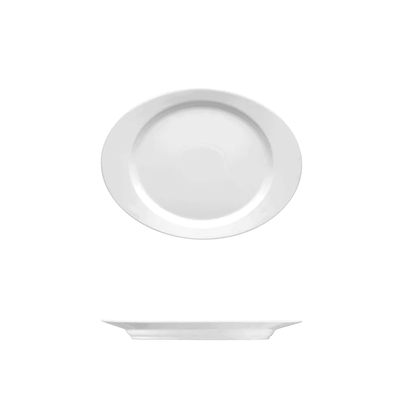 Fine White Porcelain Oval Platter - Saturno Collection - 12 7/8" x 9 3/4" ( 32cm ) - set of 6 Fine White Porcelain Oval Platter - Saturno Collection - 12 7/8" x 9 3/4" ( 32cm ) - set of 6