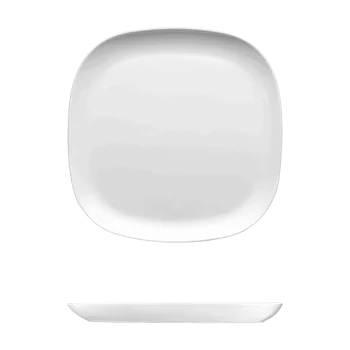 Fine White Porcelain Square Plate - Saturno Collection - 10 3/8" ( 26cm ) - set of 12