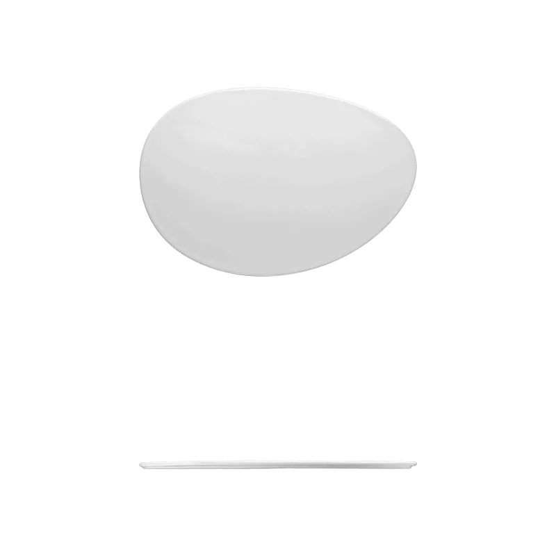 Fine White Porcelain Sushi Plate - Saturno Collection - 10 5/8" x 7 1/4" ( 27 x 18cm ) - set of 12