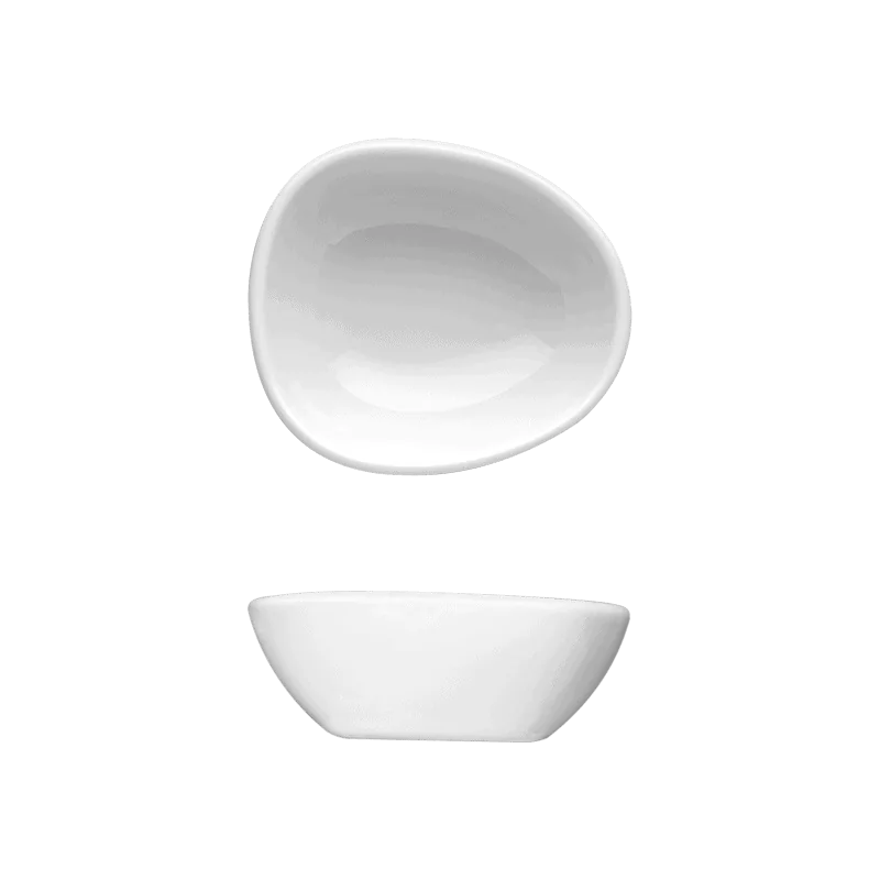 Fine White Porcelain Small Dip Bowl - Saturno Collection - 2 3/8" x 2 1/8" ( 6 x 5cm ) - set of 24 Fine White Porcelain Small Dip Bowl - Saturno Collection - 2 3/8" x 2 1/8" ( 6 x 5cm ) - set of 24